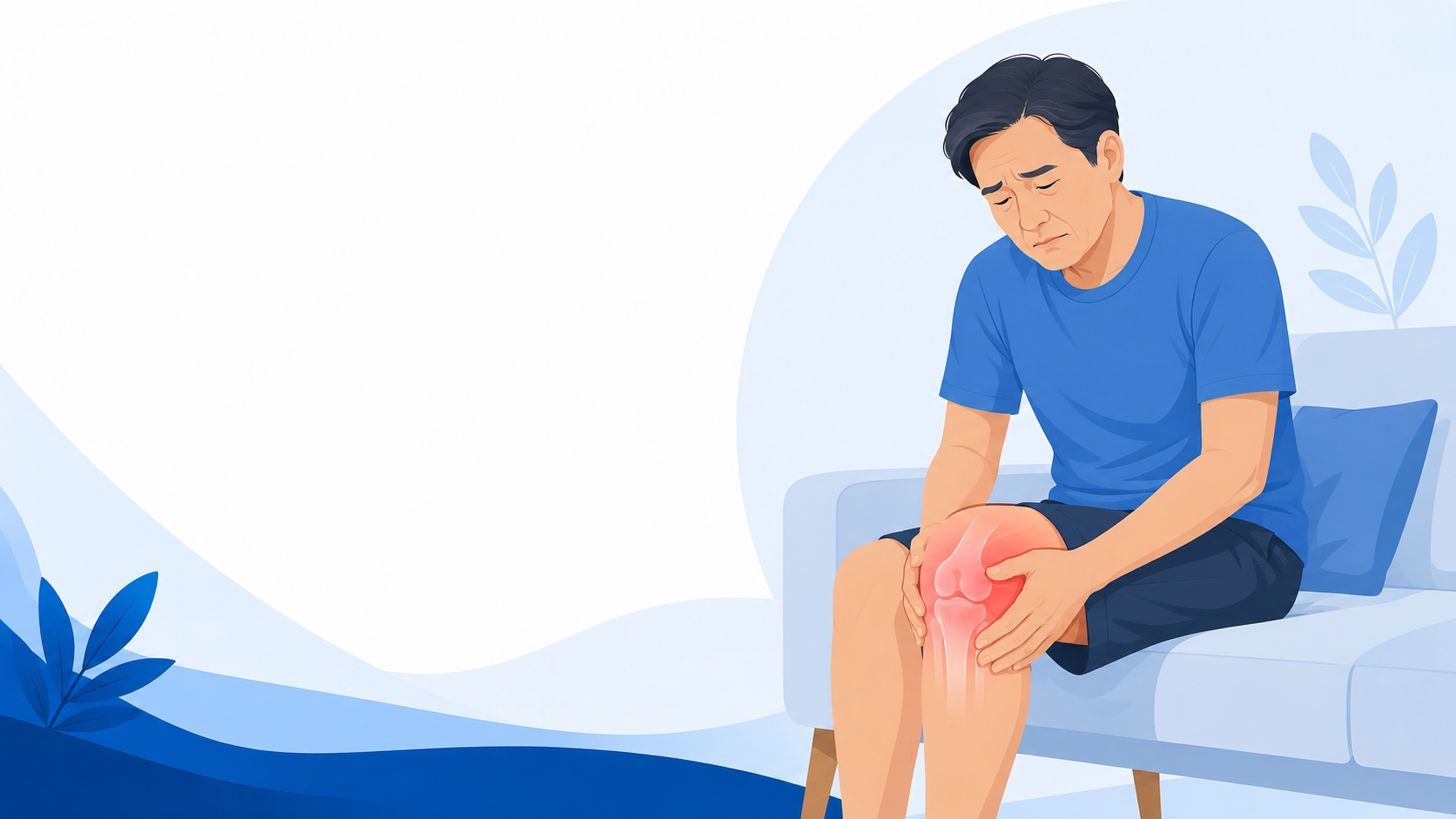 Người trung niên đau khớp gối do thoái hóa khớp gối